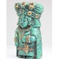 statueta Maya. mozaic de malahit & lapis. Mexic atelier Zabreski